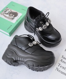 LOVEHUNTER 軽量厚底スクエア バックルベルトシューズ