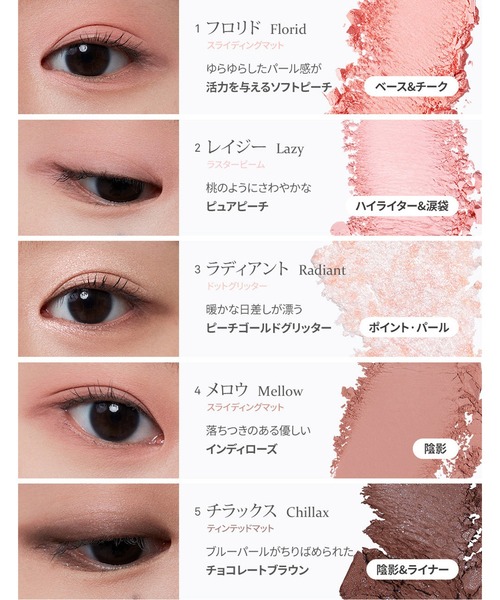 hince（ヒンス）の「オールラウンドアイパレットBLUE DIVE Edition（アイシャドウ・レディース・04 ヘザーブルー/05 ローズファズ・FREE）」の10枚目の写真