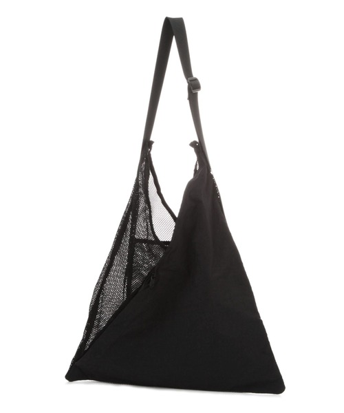 メッシュ素材 黒 トートバッグ 三角形 メッシュ生地軽量トートバッグ☆トライアングルトートバッグ