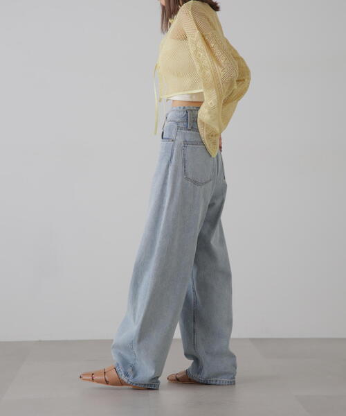 FREE'S MART（フリーズマート）の「◆前後2WAYダブルリボンメッシュカーディガン（カーディガン/ボレロ・レディース・イエロー/ホワイト/ブルー/ブラック・FREE）」の13枚目の写真