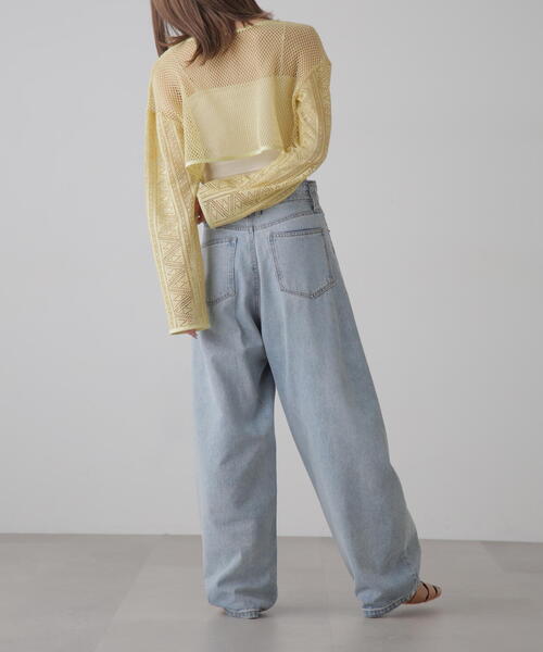 FREE'S MART（フリーズマート）の「◆前後2WAYダブルリボンメッシュカーディガン（カーディガン/ボレロ・レディース・イエロー/ホワイト/ブルー/ブラック・FREE）」の14枚目の写真