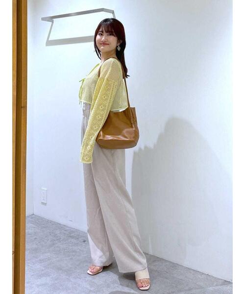 FREE'S MART（フリーズマート）の「◆前後2WAYダブルリボンメッシュカーディガン（カーディガン/ボレロ・レディース・イエロー/ホワイト/ブルー/ブラック・FREE）」の20枚目の写真