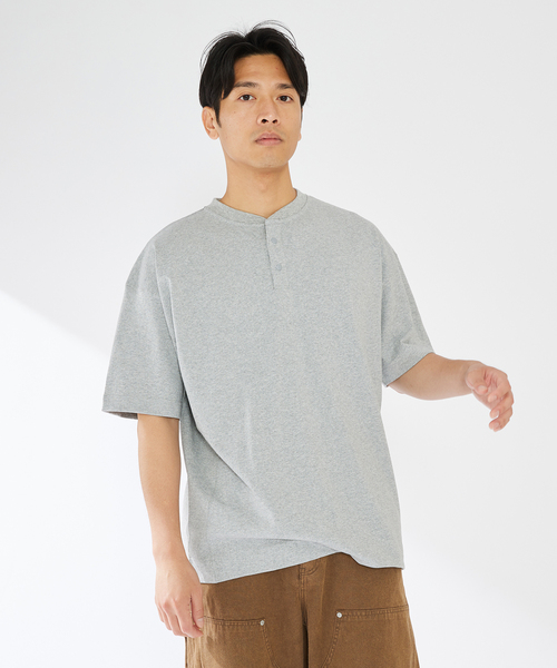 INHERIT（インヘリット）の「USA COTTONスタンドカラーS/S-Tシャツ（Tシャツ/カットソー・メンズ・ブラック系その他/グレー/ホワイト・LARGE/MEDIUM）」の3枚目の写真