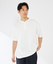 INHERIT | USA COTTONスタンドカラーS/S-Tシャツ(Tシャツ/カットソー)