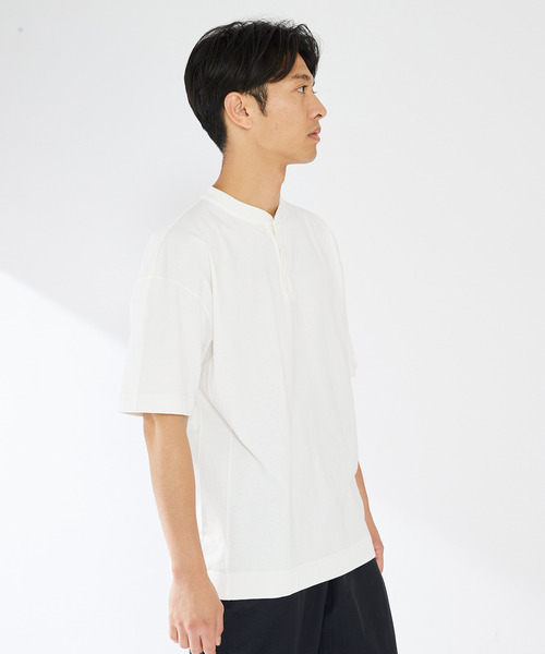 INHERIT（インヘリット）の「USA COTTONスタンドカラーS/S-Tシャツ（Tシャツ/カットソー・メンズ・ブラック系その他/グレー/ホワイト・LARGE/MEDIUM）」の12枚目の写真