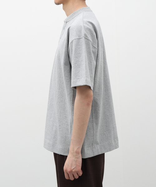 INHERIT（インヘリット）の「USA COTTONスタンドカラーS/S-Tシャツ（Tシャツ/カットソー・メンズ・ブラック系その他/グレー/ホワイト・LARGE/MEDIUM）」の15枚目の写真