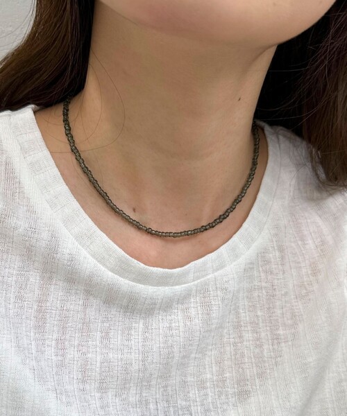 fredy emue（フレディエミュ）の「クリアビーズネックレス（ネックレス・レディース・クリア/ブラック・FREE）」の4枚目の写真