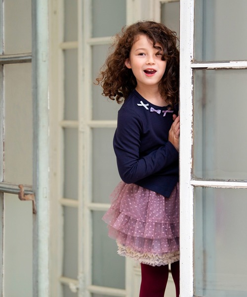 panpantutu（パンパンチュチュ）の「デコレーションカーディガン(80-130cm)（カーディガン/ボレロ・キッズ・ピンク/ネイビー/ブラック×レッド/レッド・90cm/110cm/80ｃｍ/130cm/100cm/120cm）」の9枚目の写真