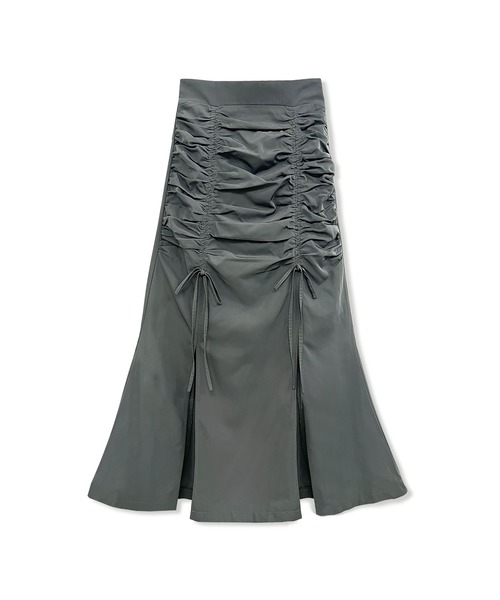 ANDGEEBEE(アンジービー)の「ギャザーリボンスカート(スカート・レディース・チャコールグレー/ブラック・FREE)」の13枚目の写真