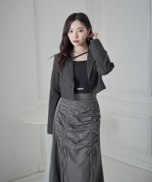 ANDGEEBEE(アンジービー)の「ギャザーリボンスカート(スカート・レディース・チャコールグレー/ブラック・FREE)」の19枚目の写真