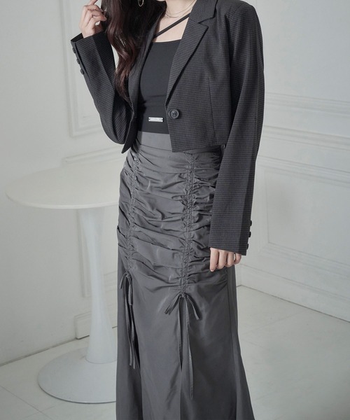 ANDGEEBEE(アンジービー)の「ギャザーリボンスカート(スカート・レディース・チャコールグレー/ブラック・FREE)」の20枚目の写真