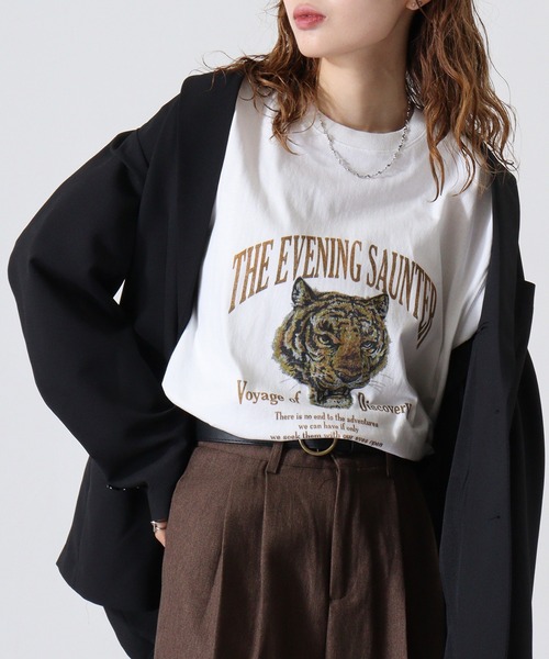 JEMORGAN（ジェーイーモーガン）の「JEMORGAN 天竺アニマルプリント半袖Ｔ（Tシャツ/カットソー・メンズ・ブラック系1/ネイビー系1/ブラック系3/ホワイト系4/ベージュ/ホワイト系1/ホワイト系2/カーキ/ネイビー系3/ブラック系2/ホワイト系3/ネイビー系2・S/M/L/XL）」の2枚目の写真