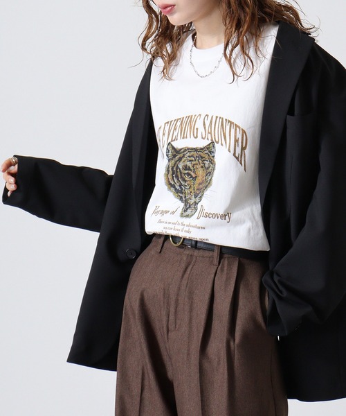 JEMORGAN（ジェーイーモーガン）の「JEMORGAN 天竺アニマルプリント半袖Ｔ（Tシャツ/カットソー・メンズ・ブラック系1/ネイビー系1/ブラック系3/ホワイト系4/ベージュ/ホワイト系1/ホワイト系2/カーキ/ネイビー系3/ブラック系2/ホワイト系3/ネイビー系2・S/M/L/XL）」の15枚目の写真