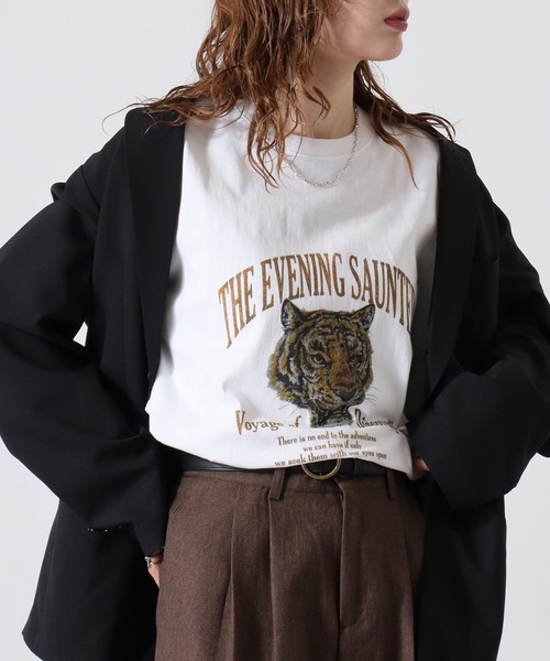 JEMORGAN（ジェーイーモーガン）の「JEMORGAN 天竺アニマルプリント半袖Ｔ（Tシャツ/カットソー・メンズ・ブラック系1/ネイビー系1/ブラック系3/ホワイト系4/ベージュ/ホワイト系1/ホワイト系2/カーキ/ネイビー系3/ブラック系2/ホワイト系3/ネイビー系2・S/M/L/XL）」の16枚目の写真