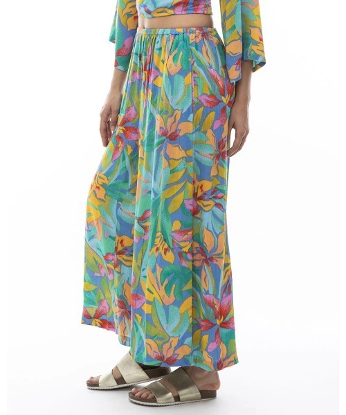 BILLABONG（ビラボン）の「BILLABONG レディース SUN CATCHER PANT ワイドパンツ 【2024年夏モデル】/ビラボン総柄ワイドボトムス（その他パンツ・レディース・グリーン系その他・SMALL）」の2枚目の写真