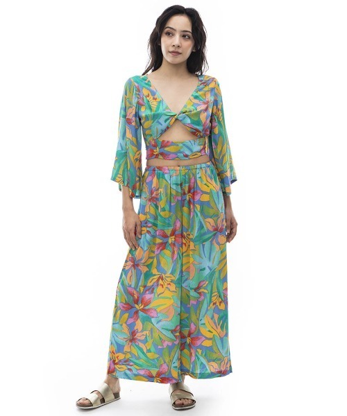 BILLABONG（ビラボン）の「BILLABONG レディース SUN CATCHER PANT ワイドパンツ 【2024年夏モデル】/ビラボン総柄ワイドボトムス（その他パンツ・レディース・グリーン系その他・SMALL）」の7枚目の写真