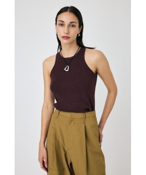 MOUSSY（マウジー）の「RHINESTONE タンクトップ（タンクトップ・レディース・ブラウン/ホワイト/ブラック・FREE）」の10枚目の写真