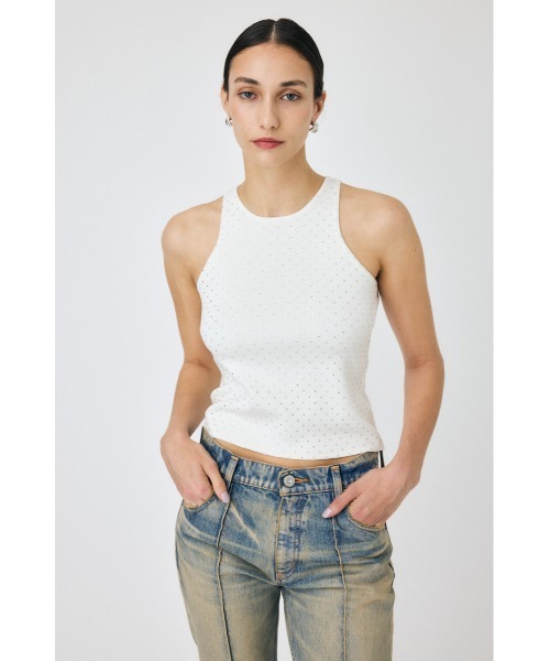 MOUSSY（マウジー）の「RHINESTONE タンクトップ（タンクトップ・レディース・ブラウン/ホワイト/ブラック・FREE）」の14枚目の写真