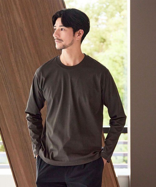 BEAUTY&YOUTH UNITED ARROWS（ビューティーアンドユースユナイテッドアローズ）の「【WEB限定 WARDROBE SMART】NORITAKE クルーネック スマートフィット カットソー（Tシャツ/カットソー・メンズ・ブラック/ホワイト/グレー/ダークグレー/ネイビー・M/L/XL/S）」の4枚目の写真