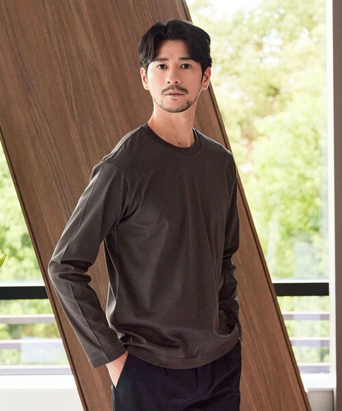 BEAUTY&YOUTH UNITED ARROWS(ビューティーアンドユースユナイテッドアローズ)の「【WEB限定 WARDROBE SMART】NORITAKE クルーネック スマートフィット カットソー(Tシャツ/カットソー・メンズ・ブラック/ホワイト/グレー・M/L/XL/S)」の7枚目の写真