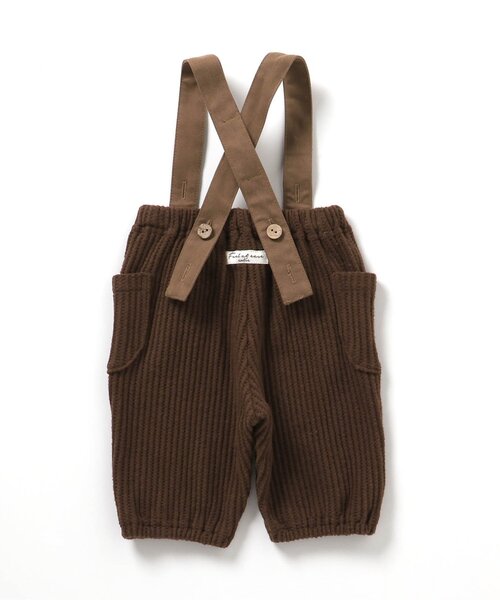 Pedaled ブラウン レーサーパンツ XS ソックス追加で提供 セール】サスペンダー付きワッフルパンツ（その他ベビーウェア