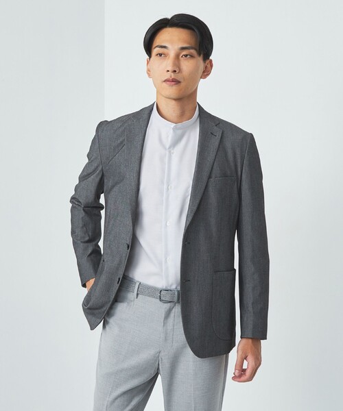 green label relaxing(グリーンレーベルリラクシング)の「エブリット コットンオックス ムジ バンドカラー シャツ -イージーアイロン-(シャツ/ブラウス・メンズ・ライトグレー/コバルトブルー・S/M/L/XL)」の4枚目の写真