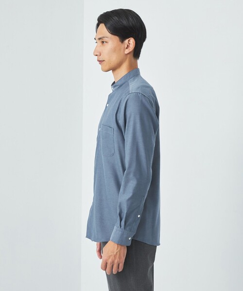 green label relaxing(グリーンレーベルリラクシング)の「エブリット コットンオックス ムジ バンドカラー シャツ -イージーアイロン-(シャツ/ブラウス・メンズ・ライトグレー/コバルトブルー・S/M/L/XL)」の10枚目の写真