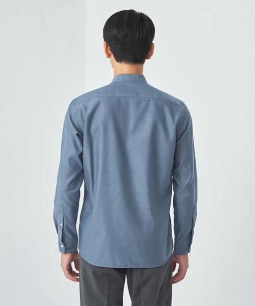 green label relaxing(グリーンレーベルリラクシング)の「エブリット コットンオックス ムジ バンドカラー シャツ -イージーアイロン-(シャツ/ブラウス・メンズ・ライトグレー/コバルトブルー・S/M/L/XL)」の11枚目の写真
