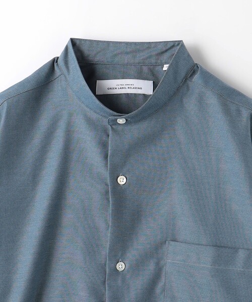 green label relaxing(グリーンレーベルリラクシング)の「エブリット コットンオックス ムジ バンドカラー シャツ -イージーアイロン-(シャツ/ブラウス・メンズ・ライトグレー/コバルトブルー・S/M/L/XL)」の14枚目の写真