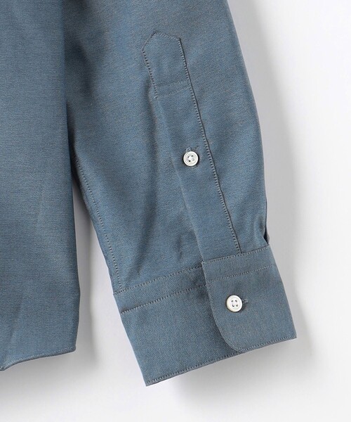 green label relaxing(グリーンレーベルリラクシング)の「エブリット コットンオックス ムジ バンドカラー シャツ -イージーアイロン-(シャツ/ブラウス・メンズ・ライトグレー/コバルトブルー・S/M/L/XL)」の15枚目の写真