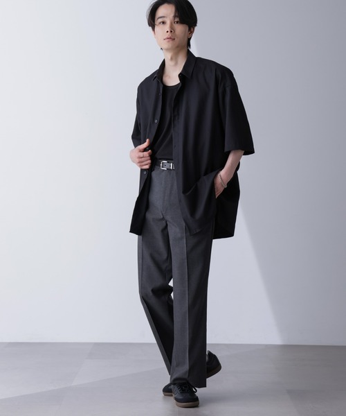 NANO universe(ナノユニバース)の「バイカラードレープシャツ 半袖(シャツ/ブラウス・メンズ・ブラック/ホワイト・M/L)」の17枚目の写真