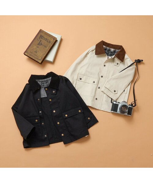 apres les cours(アプレレクール)の「ハンティングジャケット(ブルゾン・キッズ・アイボリー/ブラック・100/110/120/130/80/90)」の8枚目の写真