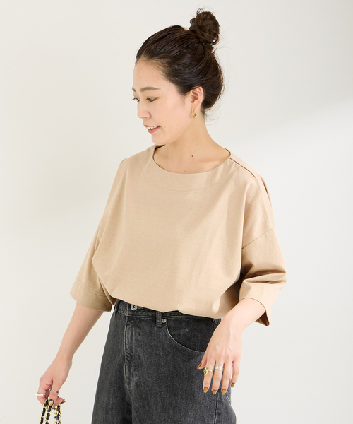 B.C STOCK(ベーセーストック)の「ドルマンワイドカットソープルオーバー(Tシャツ/カットソー・レディース・ブラック/ホワイト/ベージュ・FREE)」の21枚目の写真