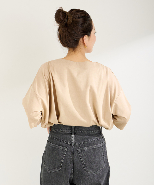 B.C STOCK(ベーセーストック)の「ドルマンワイドカットソープルオーバー(Tシャツ/カットソー・レディース・ブラック/ホワイト/ベージュ・FREE)」の20枚目の写真