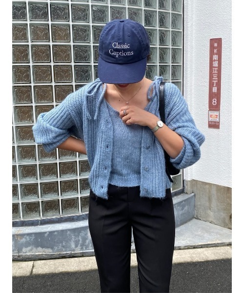 titivate（ティティベイト）の「リボンデザインニットキャミソール（キャミソール・レディース・ブラック/ブルー/ブラウン/ライトグリーン/ライトグレー/レッド・FREE）」の5枚目の写真