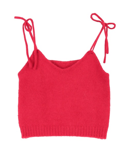 titivate（ティティベイト）の「リボンデザインニットキャミソール（キャミソール・レディース・ブラック/ブルー/ブラウン/ライトグリーン/ライトグレー/レッド・FREE）」の9枚目の写真