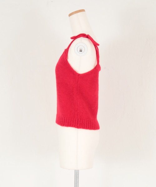 titivate（ティティベイト）の「リボンデザインニットキャミソール（キャミソール・レディース・ブラック/ブルー/ブラウン/ライトグリーン/ライトグレー/レッド・FREE）」の11枚目の写真