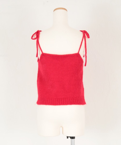 titivate（ティティベイト）の「リボンデザインニットキャミソール（キャミソール・レディース・ブラック/ブルー/ブラウン/ライトグリーン/ライトグレー/レッド・FREE）」の12枚目の写真