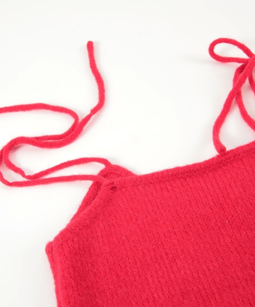 titivate（ティティベイト）の「リボンデザインニットキャミソール（キャミソール・レディース・ブラック/ブルー/ブラウン/ライトグリーン/ライトグレー/レッド・FREE）」の13枚目の写真