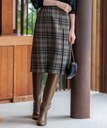 23区 ひざ丈スカート セール】 【洗える】プレザンスジャカード タックスカート