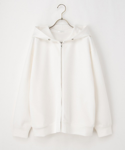 Honeys(ハニーズ)の「【WEB限定】大人のゆるジップパーカー(パーカー・レディース・ネイビー/モカ/ホワイト/ピンク/ブラック/カーキ/グレー/グレイッシュベージュ/ライトブルー・S/M/L/LL/3L)」の20枚目の写真