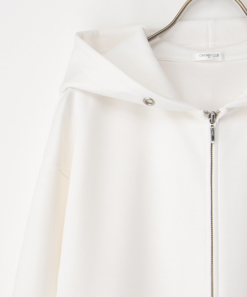 Honeys(ハニーズ)の「【WEB限定】大人のゆるジップパーカー(パーカー・レディース・ネイビー/モカ/ホワイト/ピンク/ブラック/カーキ/グレー/グレイッシュベージュ/ライトブルー・S/M/L/LL/3L)」の21枚目の写真