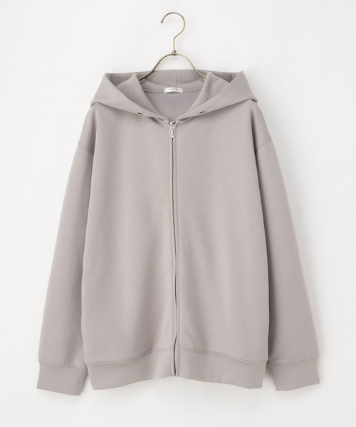 Honeys(ハニーズ)の「【WEB限定】大人のゆるジップパーカー(パーカー・レディース・ネイビー/モカ/ホワイト/ピンク/ブラック/カーキ/グレー/グレイッシュベージュ/ライトブルー・S/M/L/LL/3L)」の11枚目の写真