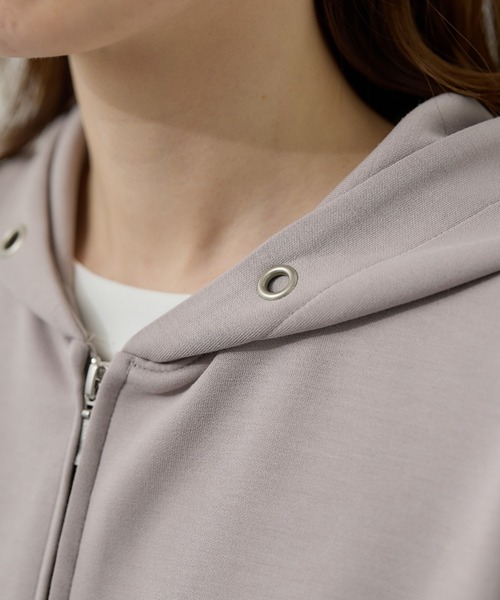 Honeys(ハニーズ)の「【WEB限定】大人のゆるジップパーカー(パーカー・レディース・ネイビー/モカ/ホワイト/ピンク/ブラック/カーキ/グレー/グレイッシュベージュ/ライトブルー・S/M/L/LL/3L)」の17枚目の写真