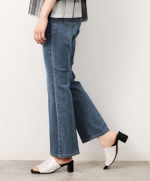 OPAQUE.CLIP（オペークドットクリップ）の「◆ストレッチセミフレアデニム／オーガニックコットン混【洗濯機洗い可】（デニムパンツ・レディース・ブルー/ネイビー/スミクロ・34/42/40/38/36）」の3枚目の写真