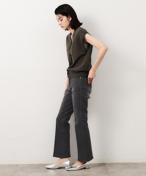 OPAQUE.CLIP（オペークドットクリップ）の「◆ストレッチセミフレアデニム／オーガニックコットン混【洗濯機洗い可】（デニムパンツ・レディース・ブルー/ネイビー/スミクロ・34/42/40/38/36）」の22枚目の写真