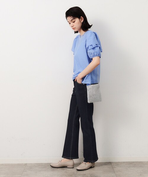 OPAQUE.CLIP（オペークドットクリップ）の「◆ストレッチセミフレアデニム／オーガニックコットン混【洗濯機洗い可】（デニムパンツ・レディース・ブルー/ネイビー/スミクロ・34/42/40/38/36）」の18枚目の写真