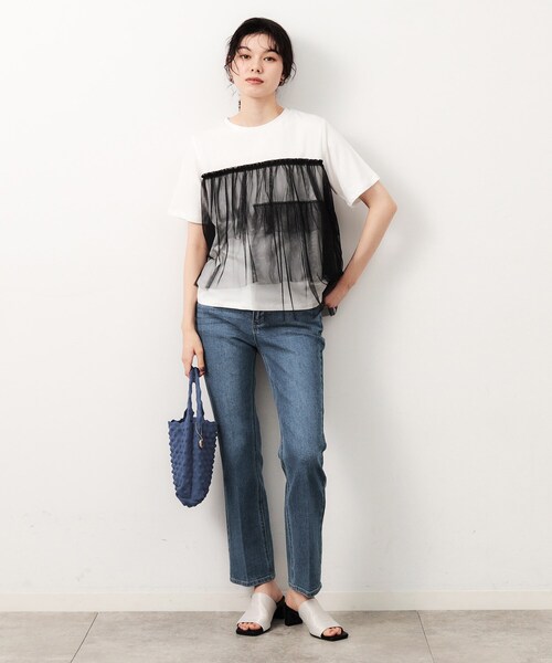 OPAQUE.CLIP（オペークドットクリップ）の「◆ストレッチセミフレアデニム／オーガニックコットン混【洗濯機洗い可】（デニムパンツ・レディース・ブルー/ネイビー/スミクロ・34/42/40/38/36）」の15枚目の写真