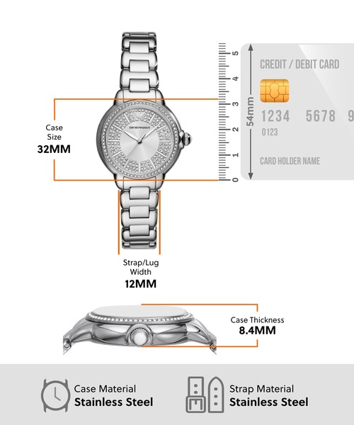 EMPORIO ARMANI(エンポリオアルマーニ)の「エンポリオ・アルマーニ 腕時計 レディース アナログ ステンレス AR11632(アナログ腕時計・レディース・シルバー・FREE)」の7枚目の写真