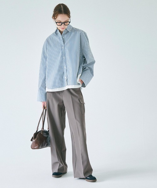 coca（coca）（コカ）の「きれいめストレッチカーゴパンツ（カーゴパンツ・レディース・ブラック/チャコール・S/M/L）」の6枚目の写真